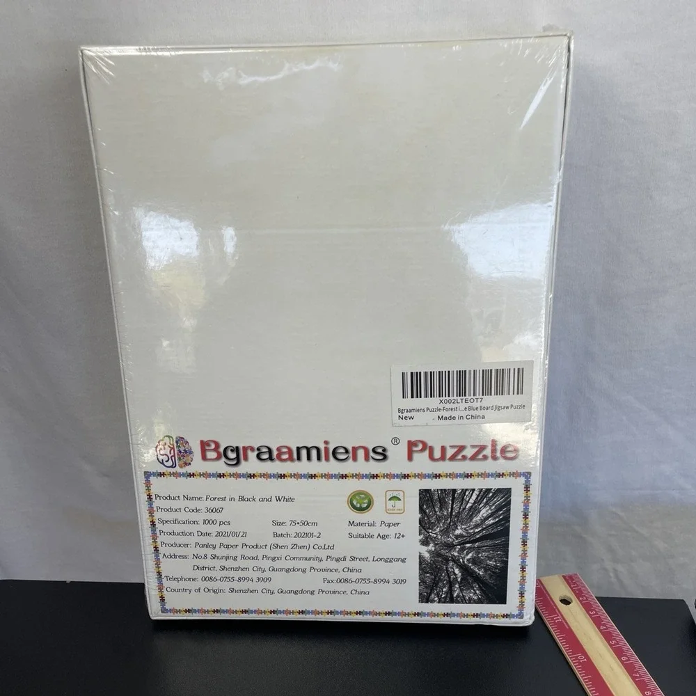 Bgraamiens Brain Games Forest in Black and White 1000 Piece Puzzle NEW SEALED‎